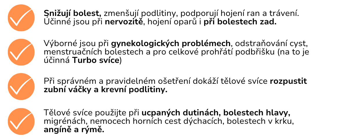 účinky tělových svící